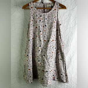 Cynthia Rowley Women XS 100 Linen Floral Ditsy All Over Pattern Pink Mini Dress